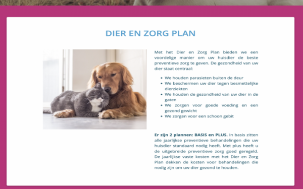 Dier en Zorg Plan