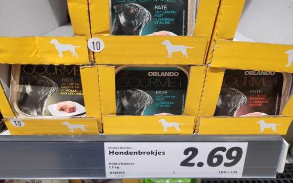 Lidl honden- en kattenvoer verpakkingen